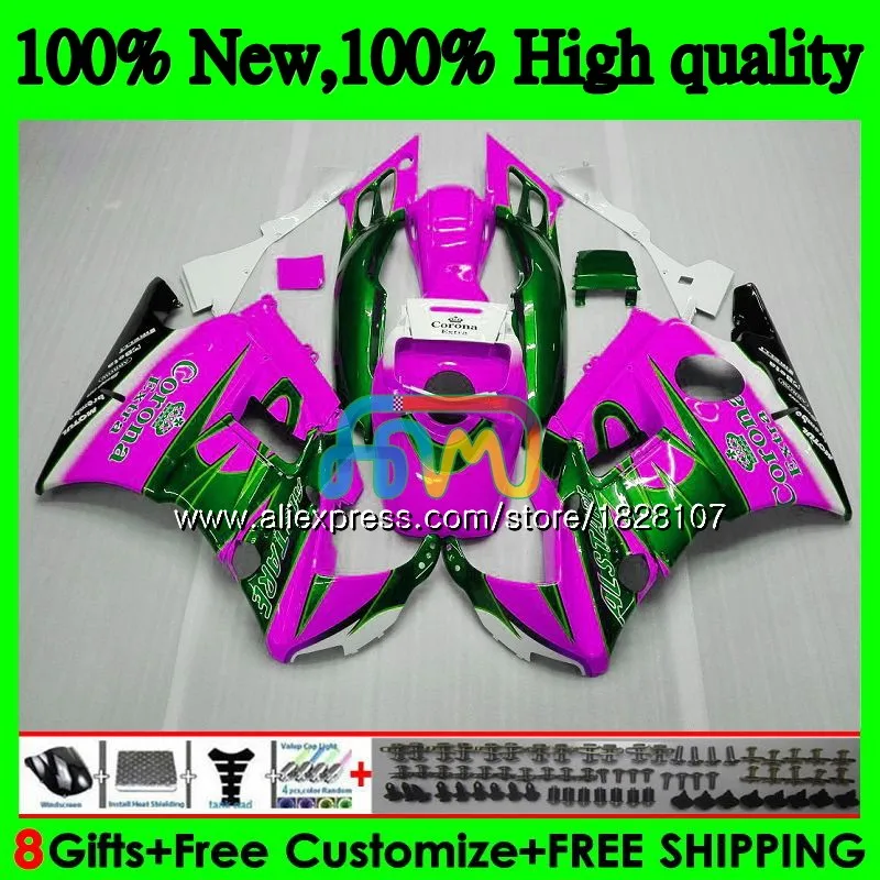 No. 1 600CC обтекатель для HONDA CBR600F3 CBR 600 FS 600F3 600FS розовый CORONA 3BS. 188 CBR600 F3 91 92 93 94 1991 1992 1993 1994 комплект+ майка - Цвет: No. 1