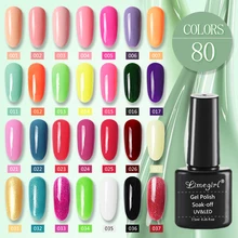 Limegirl prego 80 cores gellak gel uv unha polonês 8ml cor do prego puro precisa matte casaco superior embeber fora da arte do prego gel verniz manicure(China)