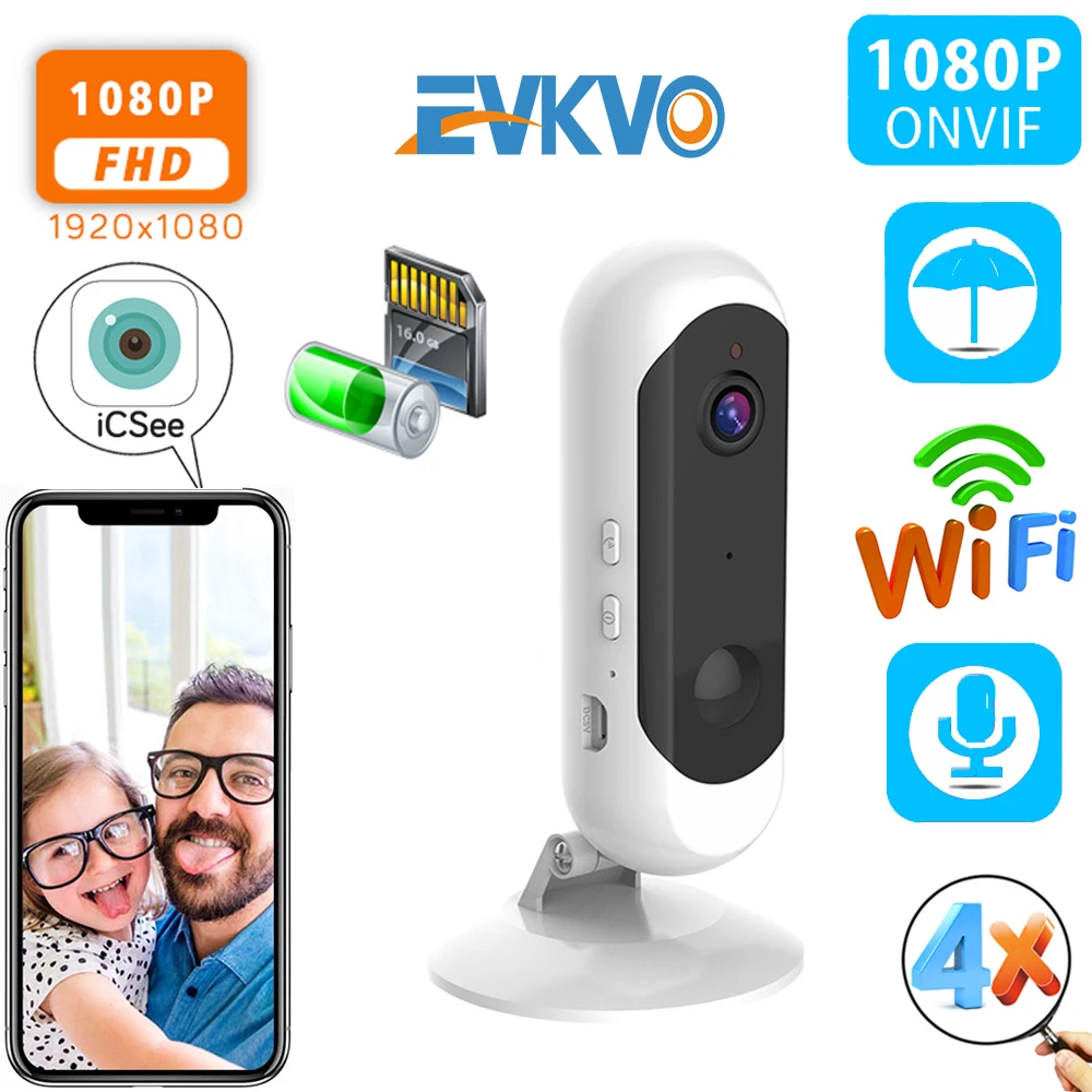 1080P HD Battery Security WiFi Camera H.265 PIR Human Detect Cloud Audio Wireless Home Security IP Camera Wire-Free CCTV Camera