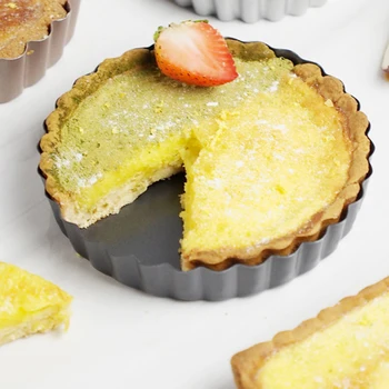 

6 Pieces Baking Tray Non-Stick Mini Tart DIY Kitchen Tool Removable Round