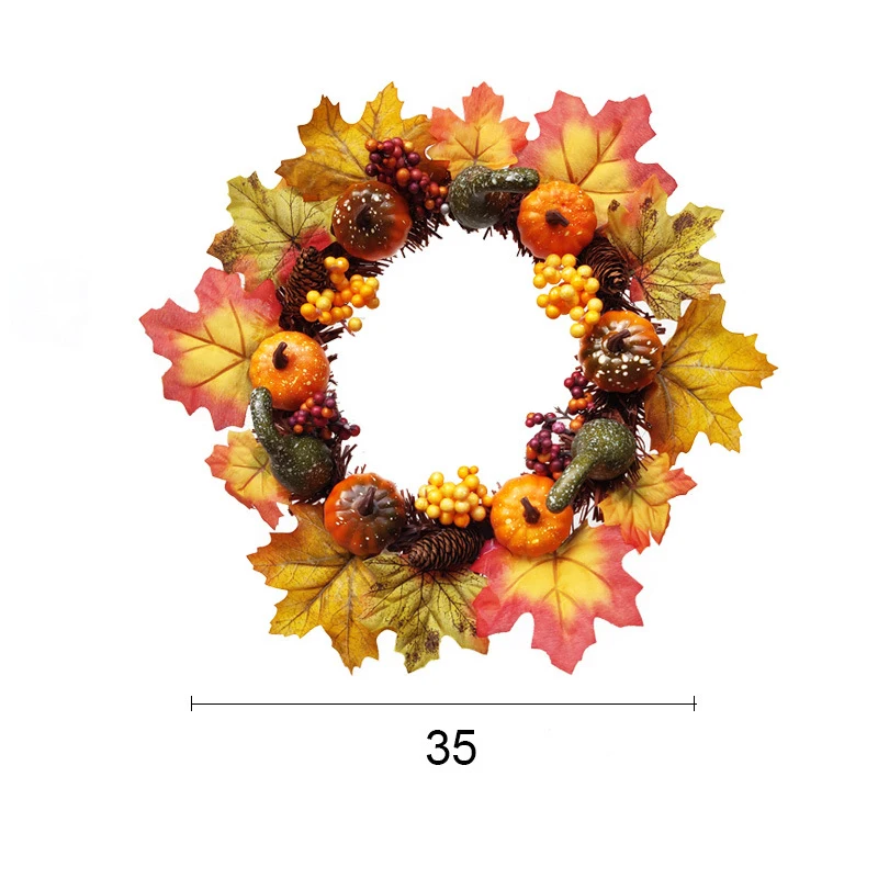 

Artificial Flower Garland Pumpkin Leaves For Harvest Festival Halloween
