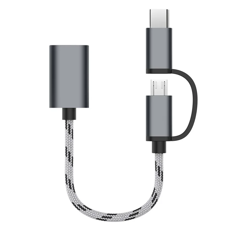 2 в 1 Type C male + micro USB to 3 0 Женский интерфейсный кабель OTG адаптер быстрой передачи для