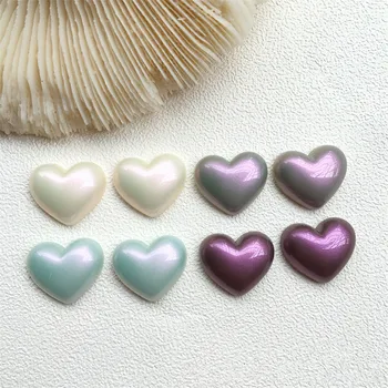 

Wholesale 50pcs/lot color print cartoon hearts shape resin cabochon beads diy jewelry earring/garment accessory