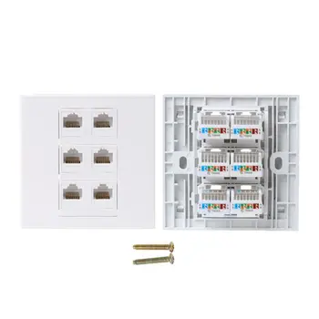

86 Type Computer Socket Panel CAT5E Network Module RJ45 Cable Interface Outlet 1to 6 Port Whosale&Dropship