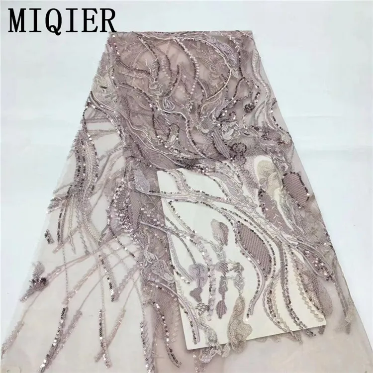 MIQIER 2020 высококачественная ткань с блестками вышивка шелковая вышитый гипюр | Дом