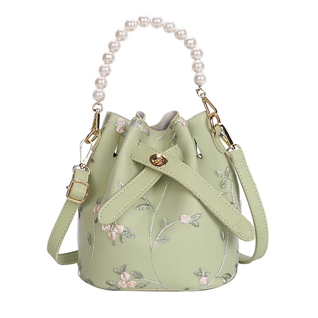 Новинка 2019 женская сумка через плечо с жемчугом из искусственной кожи вышитыми