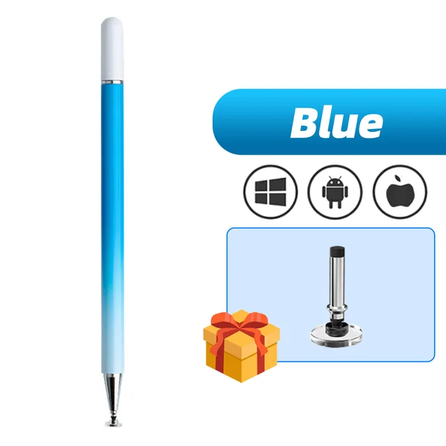 SEYNLI Magnetic Touch Screen Stylus Gradient Color Built-in Replaceable Suction Cup Pen Tip Transparent Disc Capacitive Pencil Blue Type 2