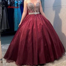 Бордовые платья Quinceanera бальное платье 2 в 1 Пышное Платье размера плюс для выпускного вечера и фуршетов великолепные Маскарад сладкий 16 платье vestidos de 15 anos