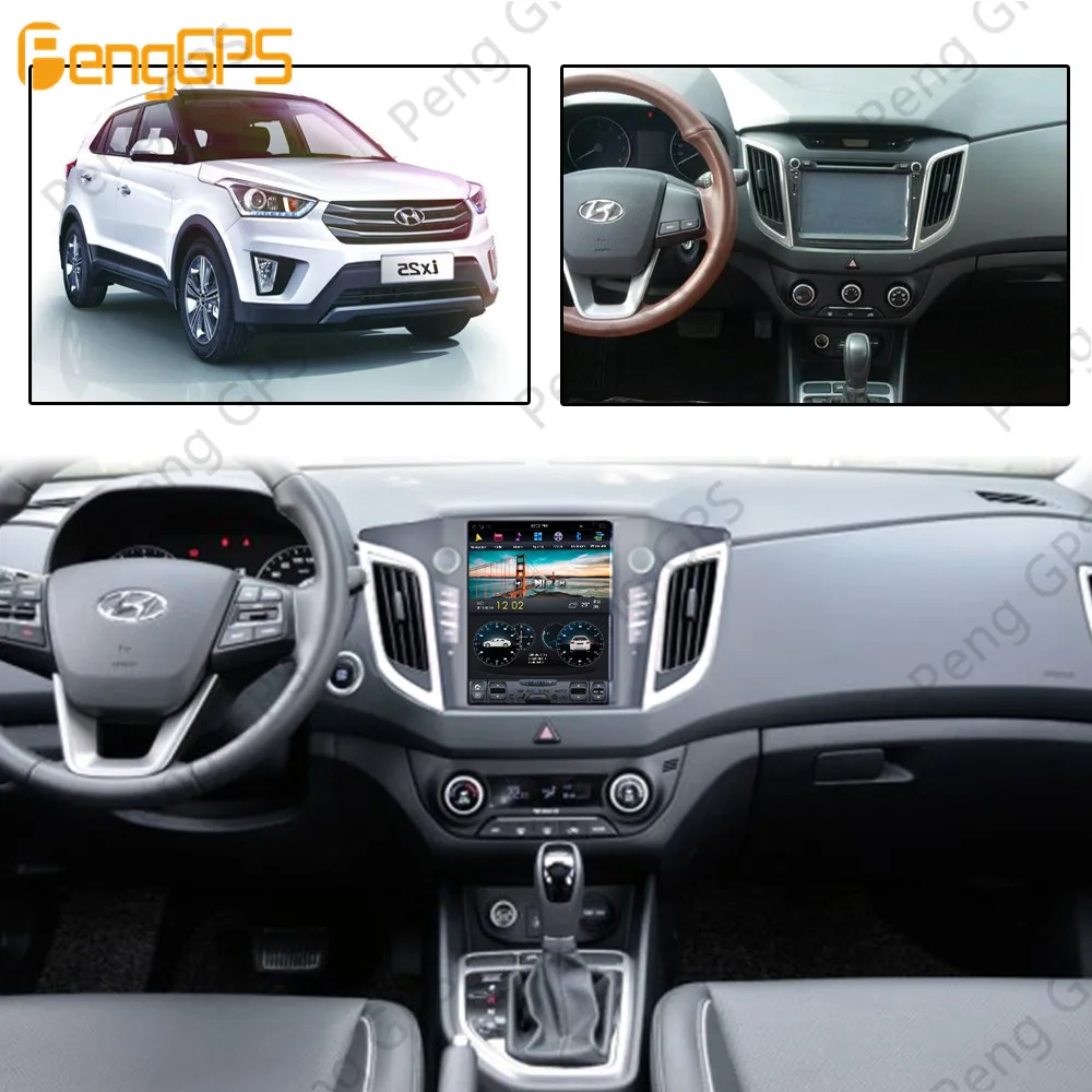 10,4 ''Тесла Android 8,1 PX6 4+ 32 ГБ Голосовое управление встроенный CARPLAY автомобильный радиоприемник для HYUNDAI IX25/CRETA- gps навигация