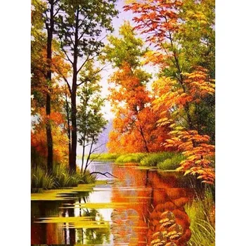 

5D Diamond Painting Full Square Diamond Mosaic Landscape Diamond Embroidery Sale Autumn Scenery
