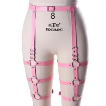 Высокая талия, подвязки, ремни для тела, кожаные ремни, клетка, сексуальное розовое белье, Панк подтяжки, для тела, связывание размера плюс вечерние, Рейв, ночные клубы