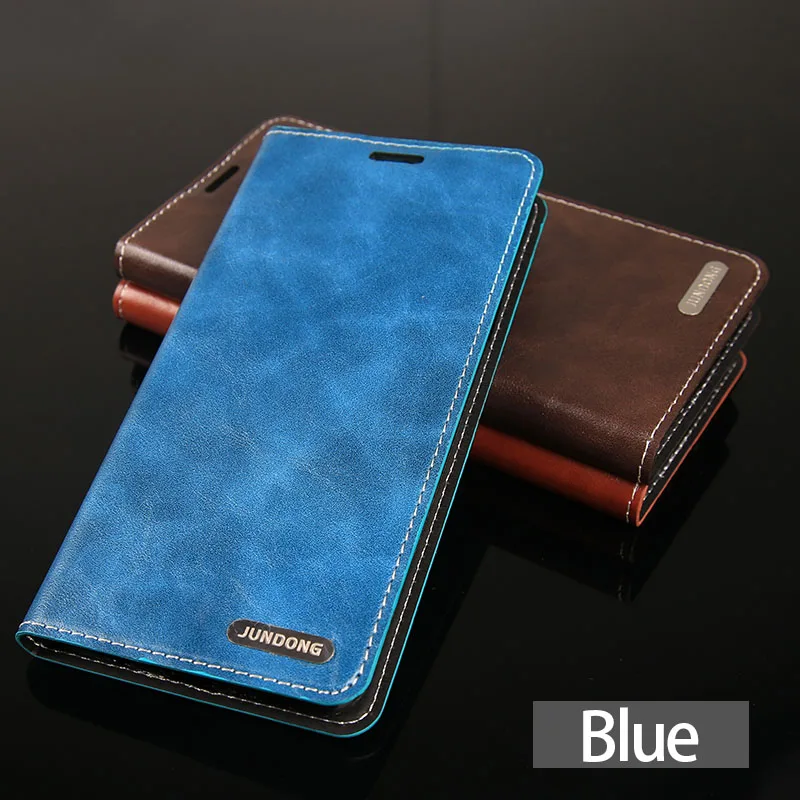 Чехол для телефона huawei P20 P30 P10 mate 20 10 9 Pro lite чехол P Smart масляной воск кожаный флип-кошелек сумка для Honor 8X Max 9X10 lite - Цвет: Синий