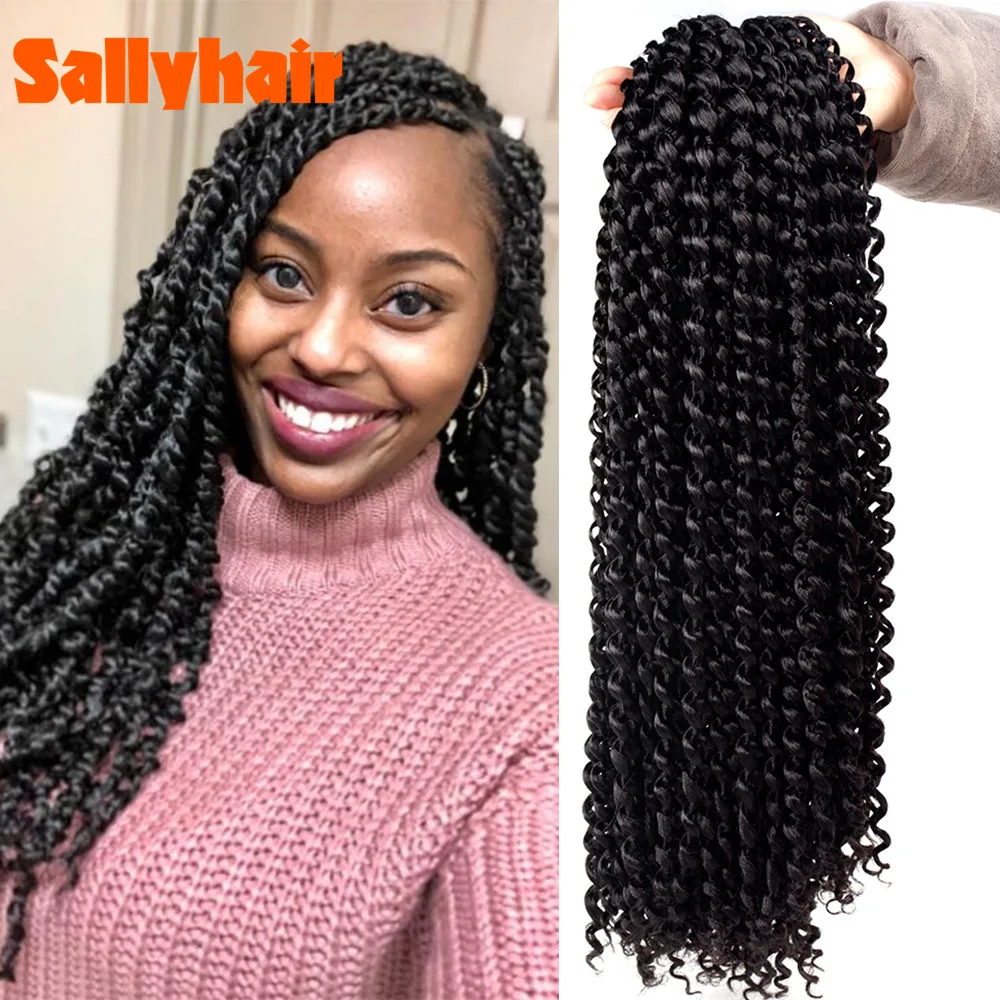 Sallyhair страсти твист 18 дюймов пушистые предварительно крючком косички Омбре Nubian