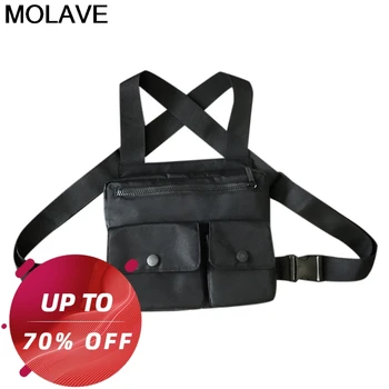 

Molave Men Cool Chest Bag Unisex Military Style Vest Bags Street Trend Multi-Function Waterproof Oxford Chest Bag Vest Bag bolsa