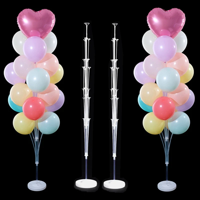 Globos de tubo con soporte para niños y fiestas, balones con columnas de decoración, suministros para cumpleaños, bodas, baby showers, 7/11/19 unidades