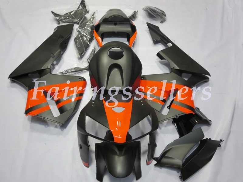 Топ(литьевая форма) ABS мотоцикл полный комплект обтекателя Подходит для Honda CBR600RR 05 06 F5 2005 2006 Обтекатели Deep Candy красный - Цвет: Gloss Orange Black