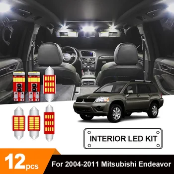

12 x White Canbus Car LED Dome License Plate Light Package Kit For 2004-2011 Mitsubishi Endeavor Interior Step Courtesy Lamp