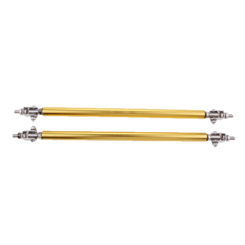 

4 Pieces Car Front Bumper Splitter Lip Rear Diffuser Rod Stabilizer Brace Support Bar (Red+Gold)