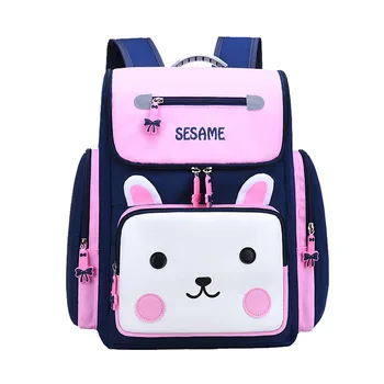 

Cartoon School Bag Elementary Students 1-3 Grade Spine-Burden Relieving Children's Waterproof Bag With Shoulder Protection