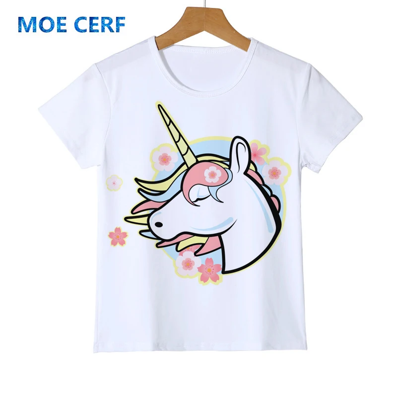 Милая футболка с принтом из мультфильмов одежда для маленьких мальчиков футболка с единорогом футболки для девочек Y36-6
