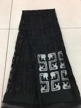 

2018 Latest African lace Fabric, High Quality Embroidered Tulle Fabric,African French Net Lace Fabric Black RF25411