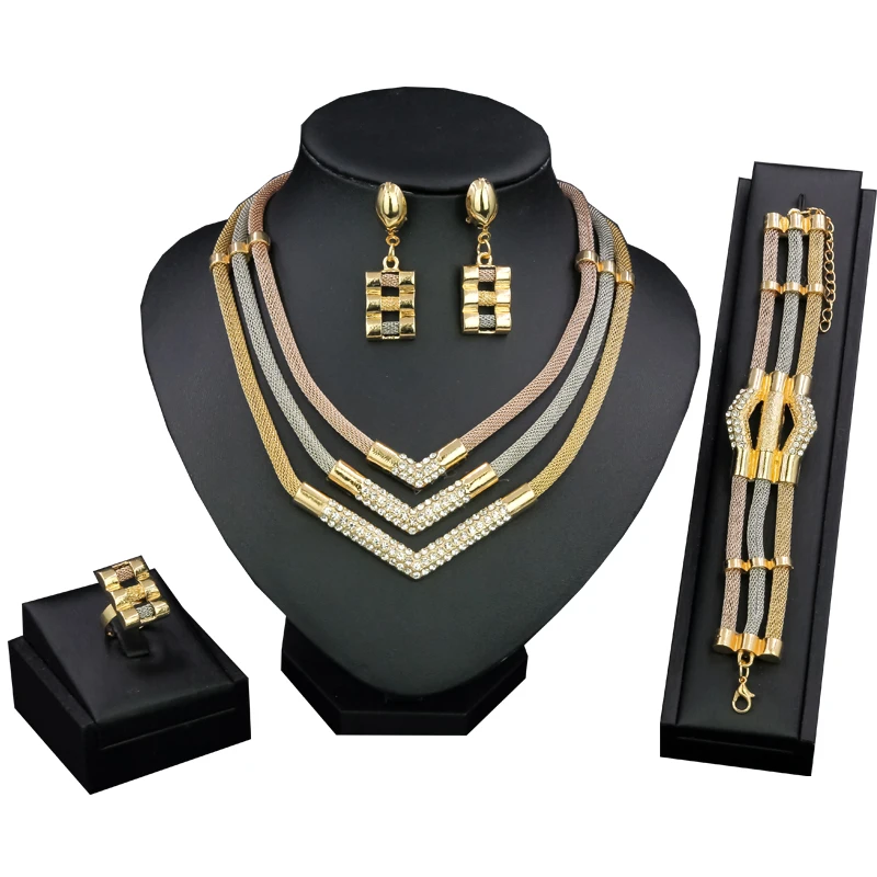 jewelry set 2 Африканский ювелирный набор для женщин, модный таинственный этнический символ, кулон, ожерелье, серьги, кольцо, браслет, ювелирный набор - Metal color: jewelry set 2