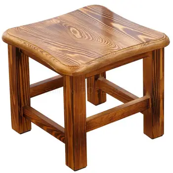 

Household Stool Fashion Solid Wood Creative Bench Small Square Stool Low Shoe Stool Living Room Simple Modern Log Tea Table Stoo