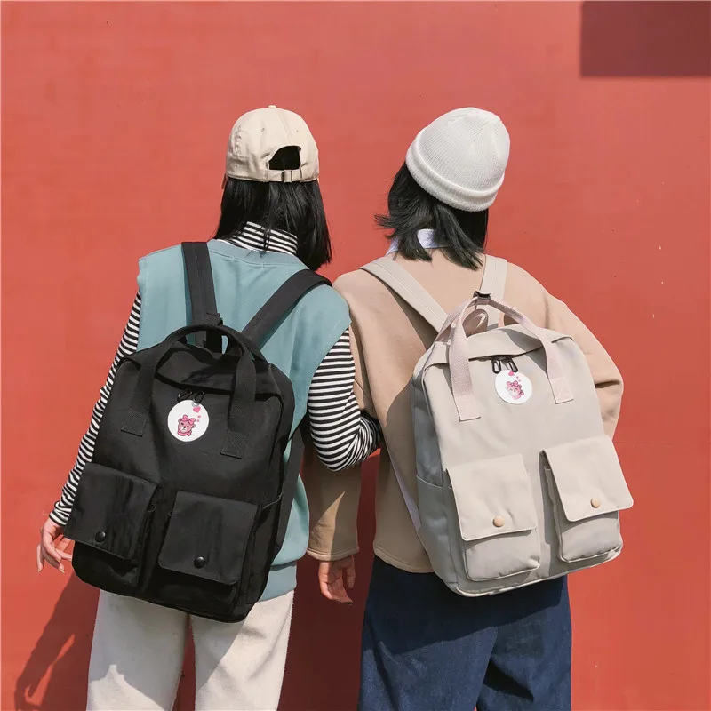 

Vintage School Bag Women's Korean-style High School Backpack Women's College Student INS Popular Brand Campus Versatile Casual N