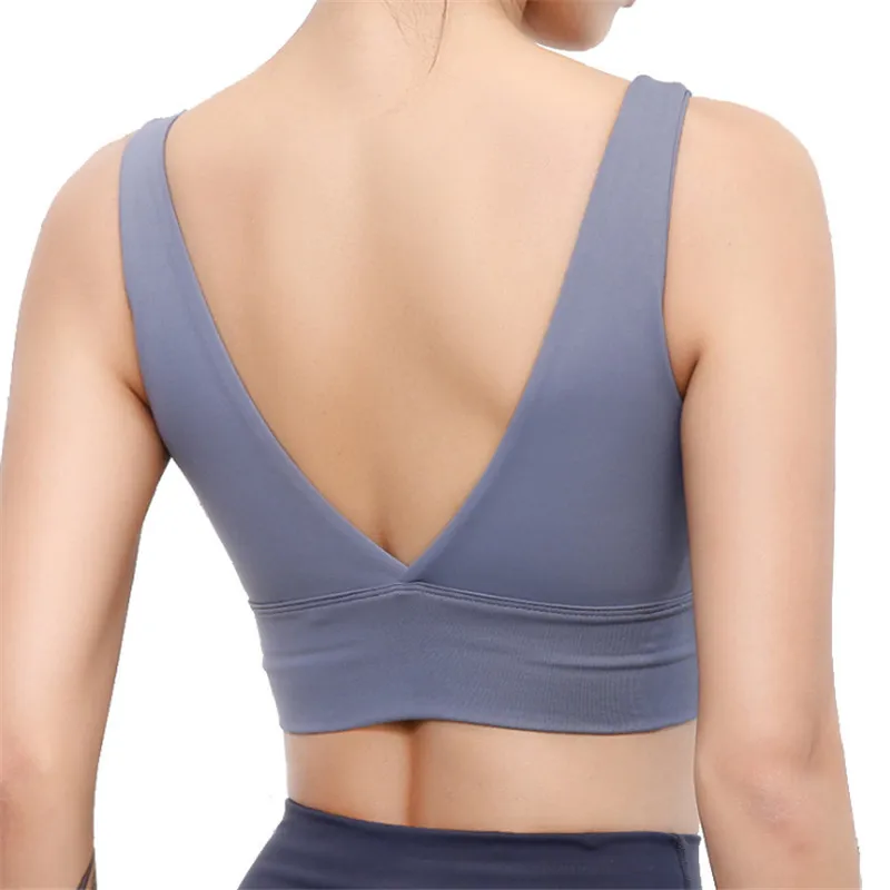 Womens Seamless Sports Yoga Bra Crop Top Vest Workout Fitness Bras Padded New 