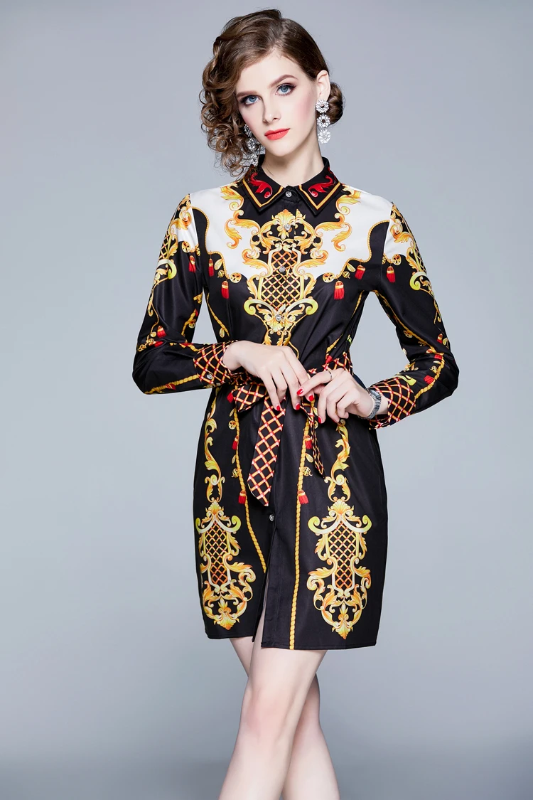 H Han queen новая однобортная длинная рубашка Женская винтажная женская блузка с принтом шифоновая Повседневная Блузка Женская рабочая одежда офисные Топы