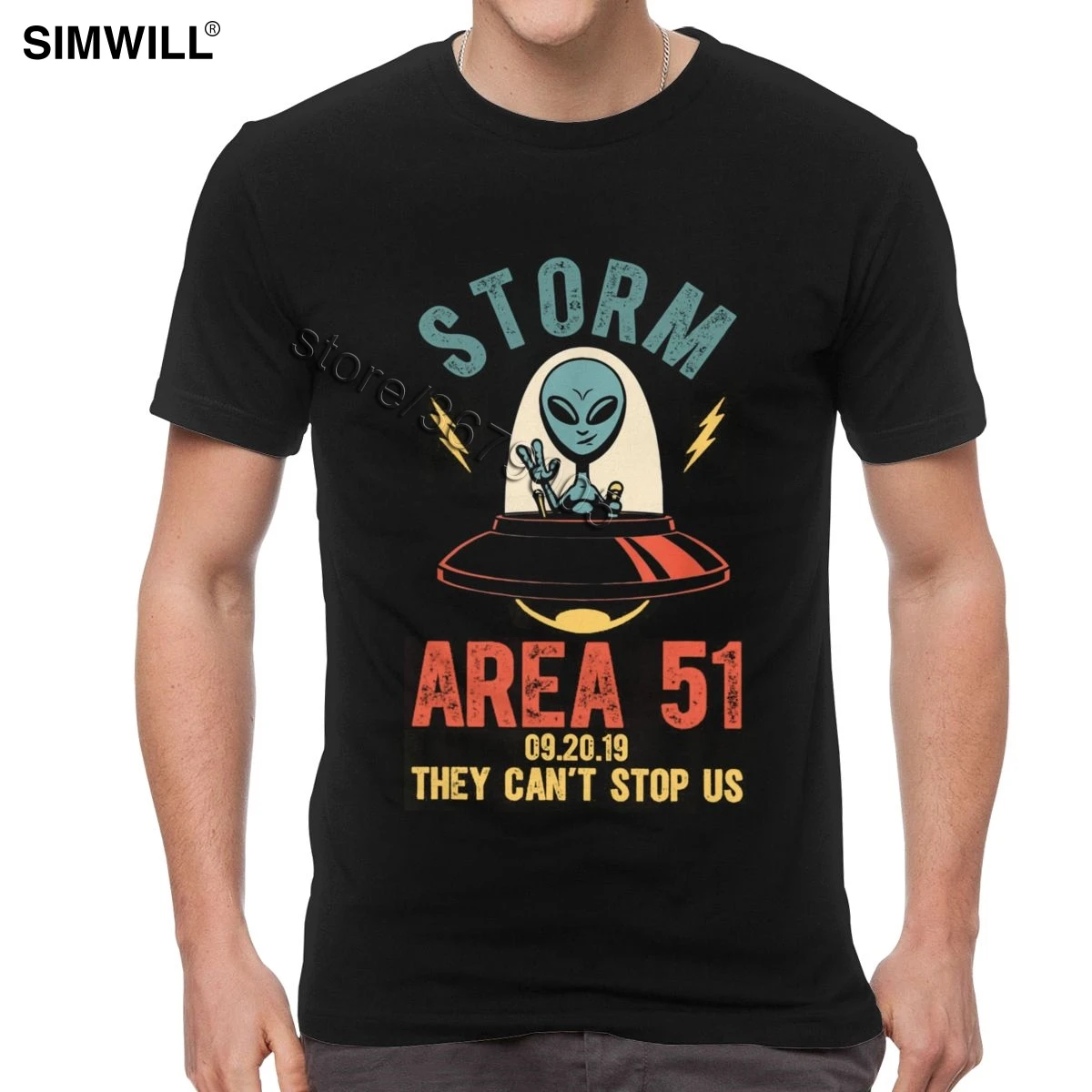 Забавные мужские рубашки Storm Area 51 в виде инопланетянина великолепные