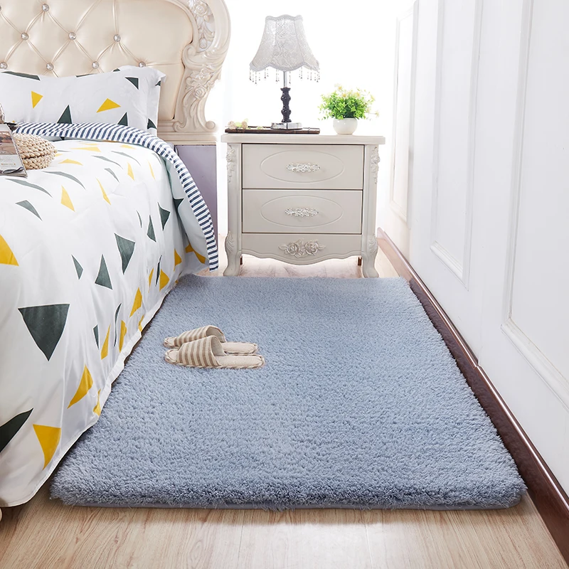 Современный пушистый прямоугольный ковер для гостиной спальни балкона белый
