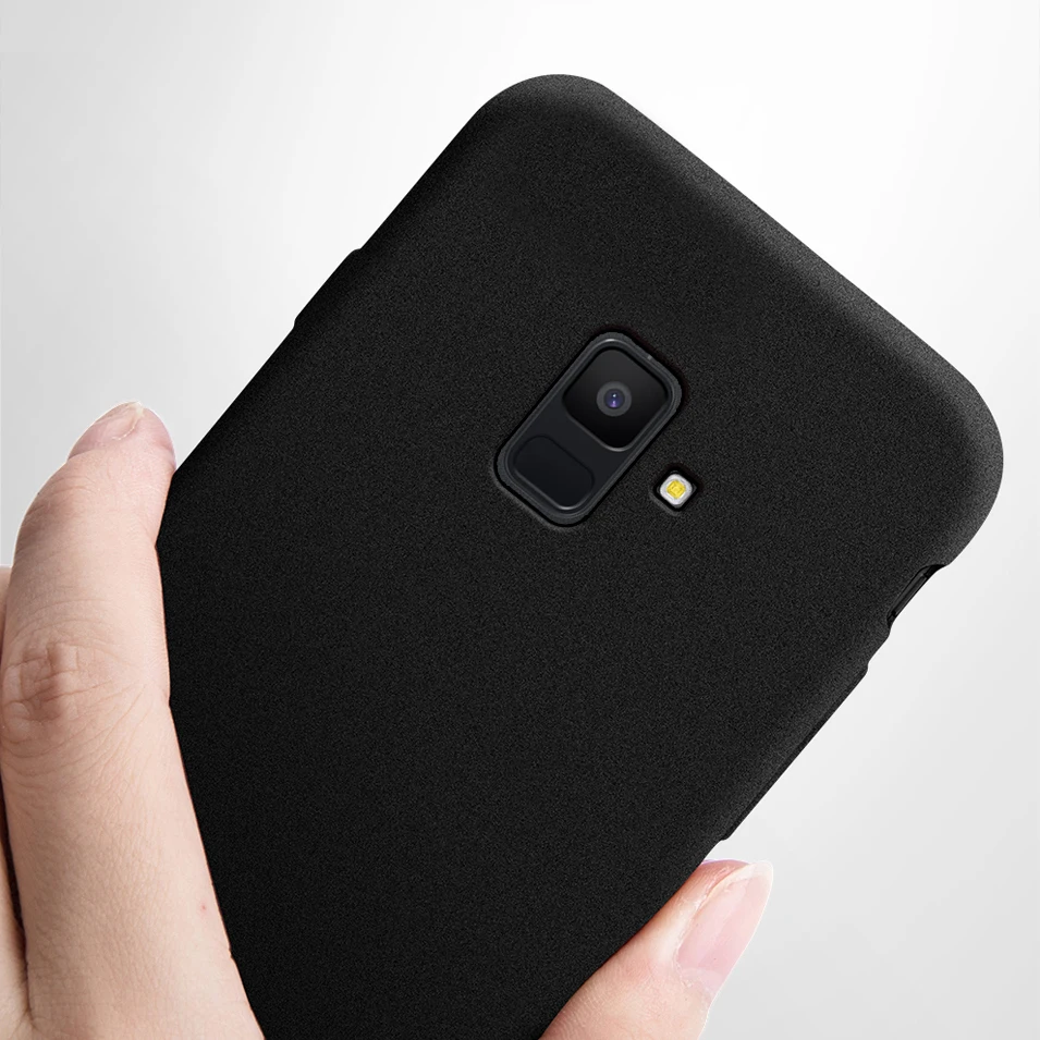 Аккуратный однотонный чехол для телефона samsung Galaxy A6 A6+ A7 A8 Plus A9 A3 A5 матовый Силиконовый Мягкий защитный чехол