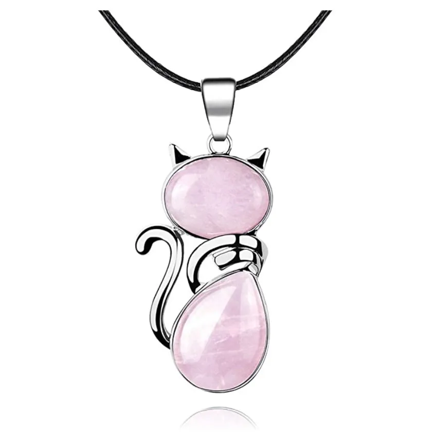 Уникальное посеребренное ожерелье FYJS в форме милой кошки подвеска украшение из