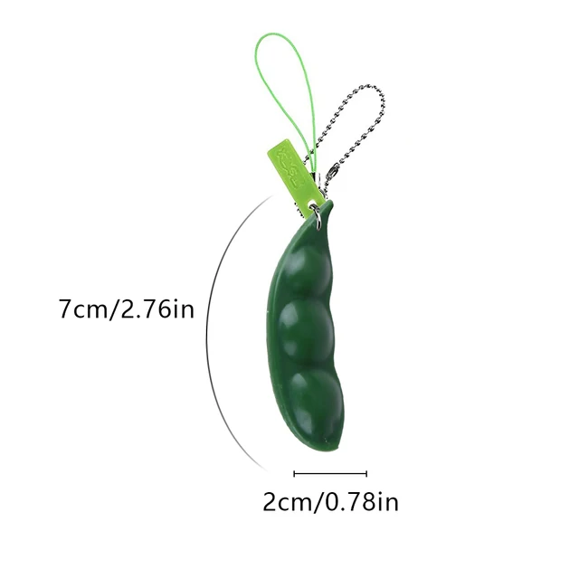 Fidget Toys Squeeze Peas Beans & Peanuts Anti Stress Edamame Keychain Squishy Soybean  Funny Stress Reliever for Children Gift 6
