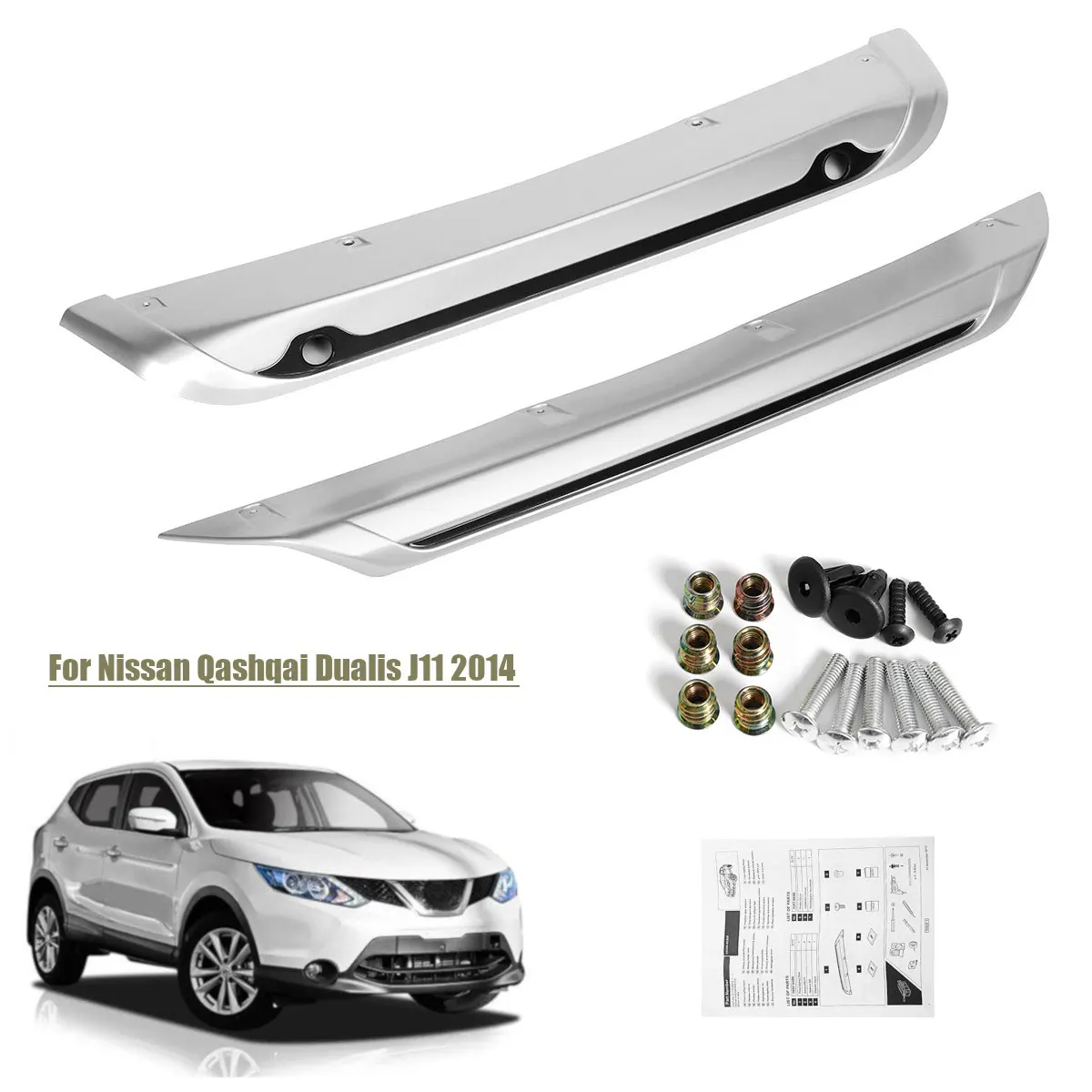 2PCS Bumper for Nissan Qashqai Dualis J11 2014 2015 2016 207 ABS Exterior Parts Front and Rear