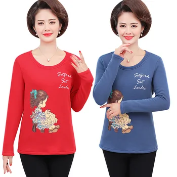 

2020 New Women Pullover Long Sleeve Cotton Casual Loose Style Cartoon Girls Harajuku Sweatershirt 5XL Plus Size Mother Clothes