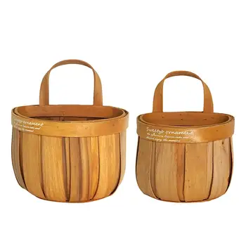 

Creative Storage Basket Hanging Dish Rack Fruit Snack Organizer Hand-woven Storage Basket Wall Decoration Country Style Home
