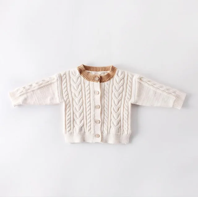 Модный свитер для маленьких девочек Высококачественный однотонный вязаный осенне-зимний свитер милое Мягкое повседневное пальто с круглым вырезом для девочек