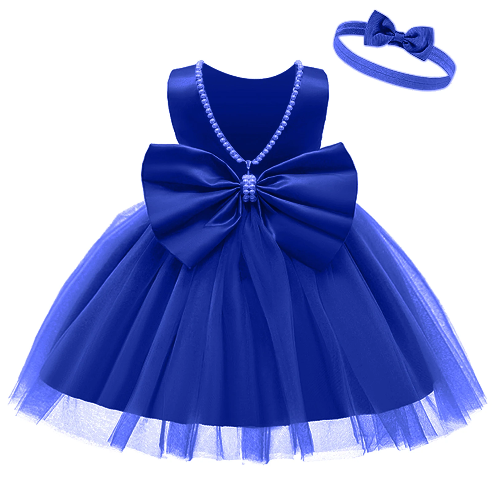 LZH 2024 Baby Dress For Girls Sleeveless Bowknot Princess Dress Infant Girl 1st Birthday Party Dress Newborn Clothes 0-1-2 Years