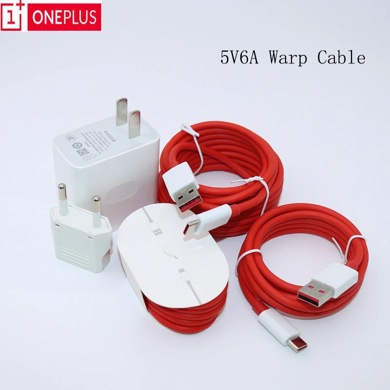 

Original OnePlus urdimbre carga 5V6A adaptador de corriente urdimbre 30W UE cargador UE EE. UU. Cable de carga rápida 30W para OnePlus 7 7T Pro