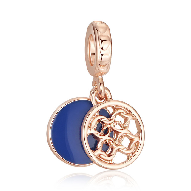 Retro Grid Pendant DIY Beads Suitable Original Pandora Charm Bracelet Ladies Jewelry Making Gifts