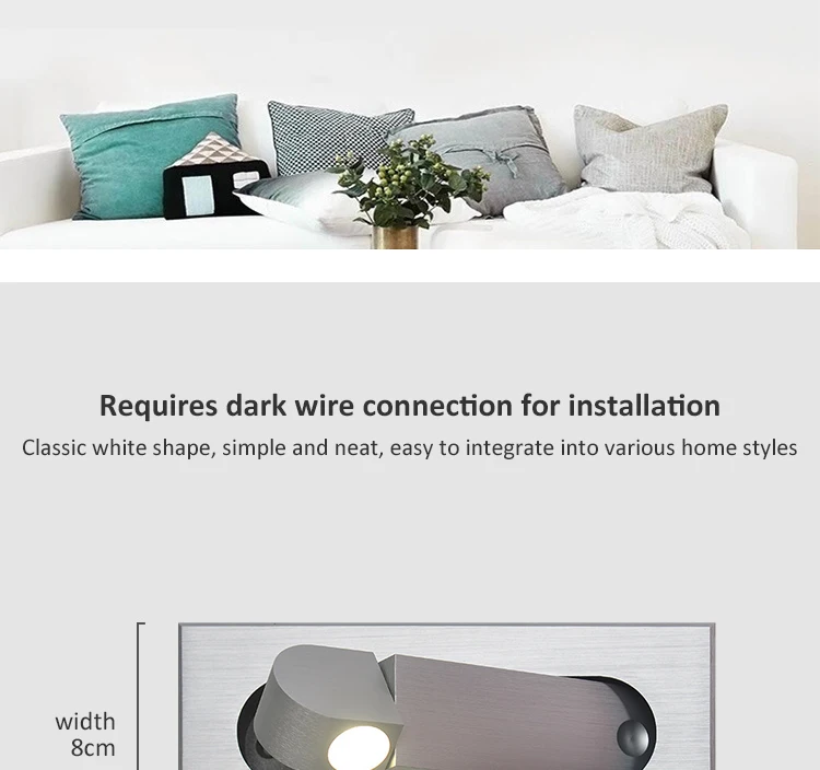 WLGNM LED Wall Light Modern Folding Recessed Wall Lamp Bedroom Embedded Indoor Bedside Reading Lamp Hotel Cafe Angle Adjustable garden wall lights