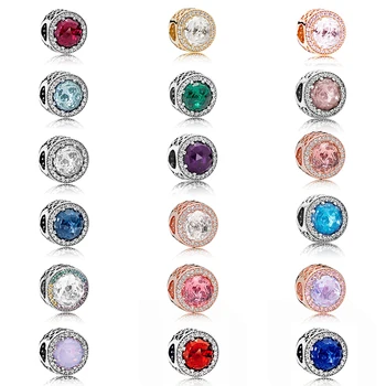 

Fashion New 925 Sterling Silver Radiant Heart Glacier Multicolor Crystal Clear Cz Original Ladies Beaded Diy Braceletift