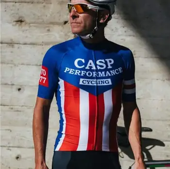 

2019 NEW CASP PRO TEAM LIGHTWEIGHT CYCLING JERSEY with seamless cuff spandex fabric high elastic upf 30+ for hot rider
