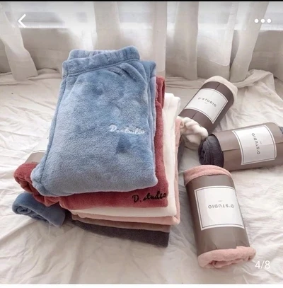 Сказочная теплая домашняя одежда для сна из кораллового бархата, Женская пижама, утолщенные фланелевые теплые штаны, осенние и зимние плюшевые штаны для бега