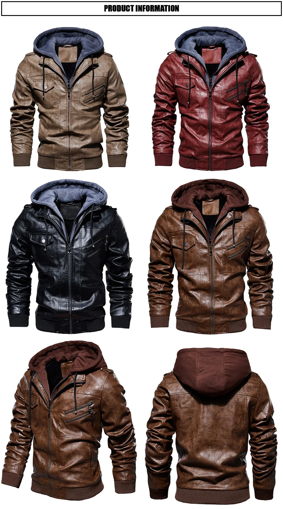 Мужская кожаная куртка с капюшоном, мотоциклетная кожаная бейсбольная байкерская куртка из искусственной кожи, пальто, осенняя зимняя верхняя одежда, ветровка, мужские Куртки из искусственной кожи