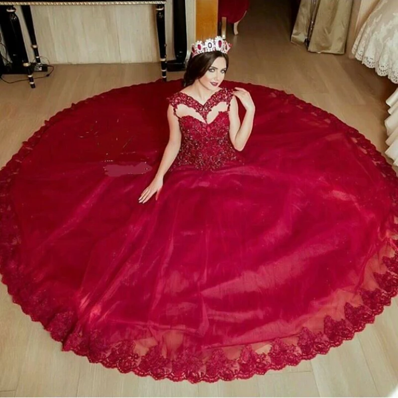 2016 vestido de noiva Rode bruids Baljurk Sexy V-hals Illusion Kant applicaties Kralen Lovertjes moeder van de bruid jurken 2016 vestido de noiva Rode bruids Baljurk Sexy V-hals Illusion Kant applicaties Kralen Lovertjes moeder van de bruid jurken