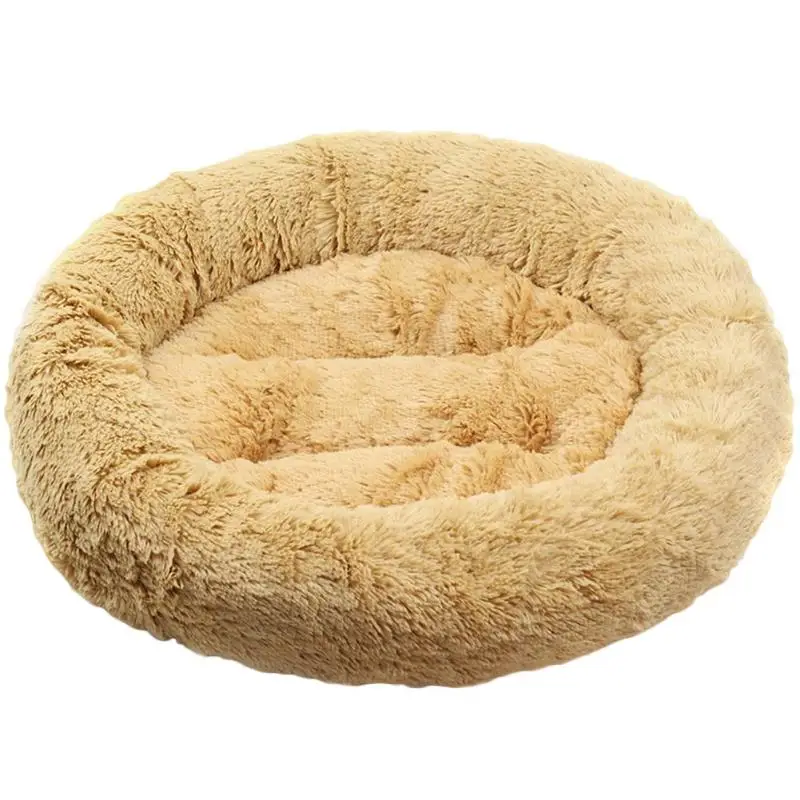 As picture Round Warm Plush Dog Sleep Bed Pet Cushion Cat Winter Kennel Puppy Sofa Mat Warming Dog House Soft Pet Bed Chihuahua Dog Basket - Цвет: As picture