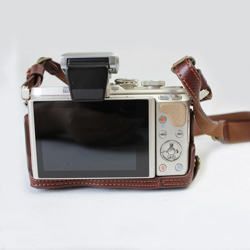 Портативный чехол из натуральной кожи для Olympus E-PL8 EPL8 E-PL7 EPL7, жесткий чехол с плечевым ремнем и мини-Чехол